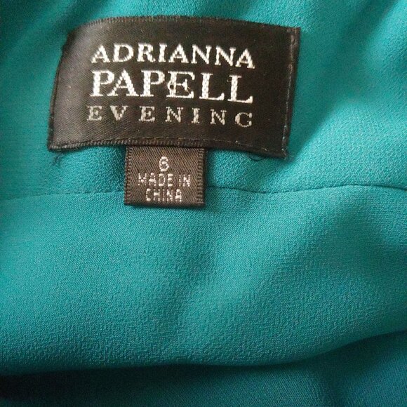 Adrianna Pappell 100% Silk Beaded Babydoll Empire Waist Prom Evening Dress 6 - Picture 14 of 16